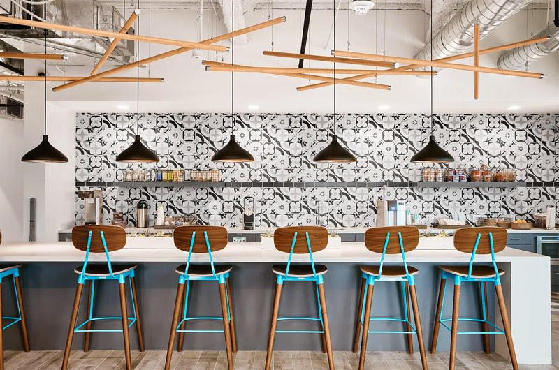 office kitchen renovation with eclectic tile | Rossi Builders Photos