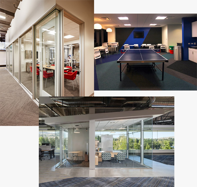 three examples of interior renovations for offices | Rossi Builders Photos