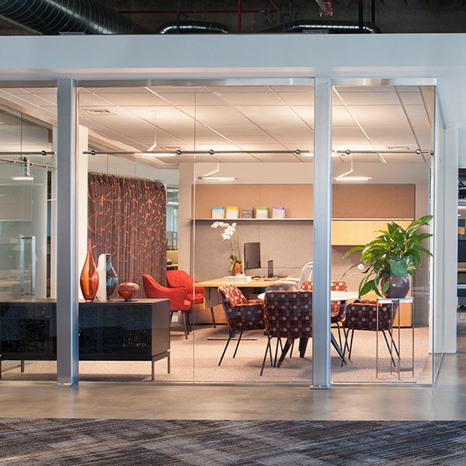 glass-walled office construction | Rossi Builders Photos